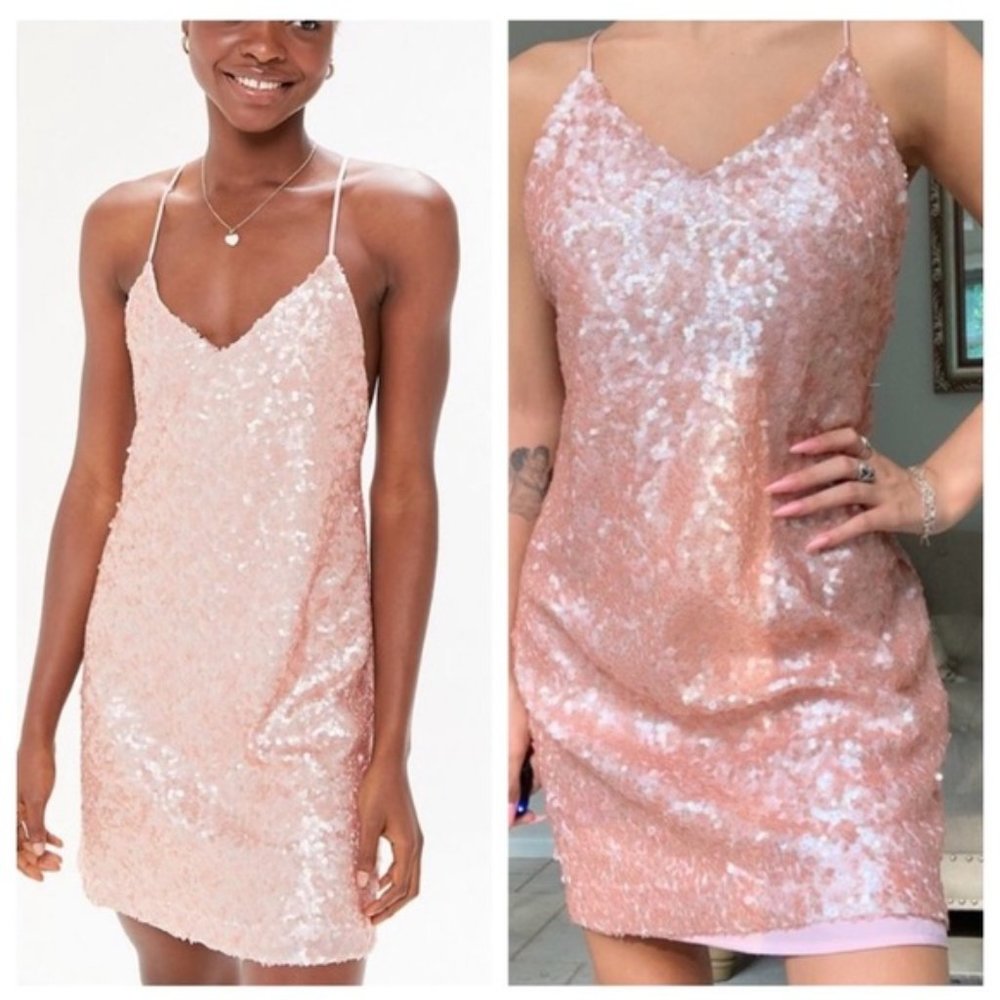 urban outfitters blush pink sequin dress 🤍 m